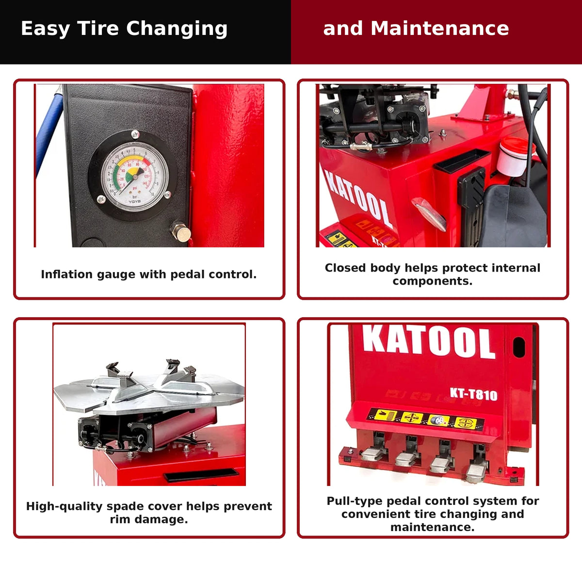 Katool KT-T810 - Tire Changer (Swing-Arm, Bead Blaster)