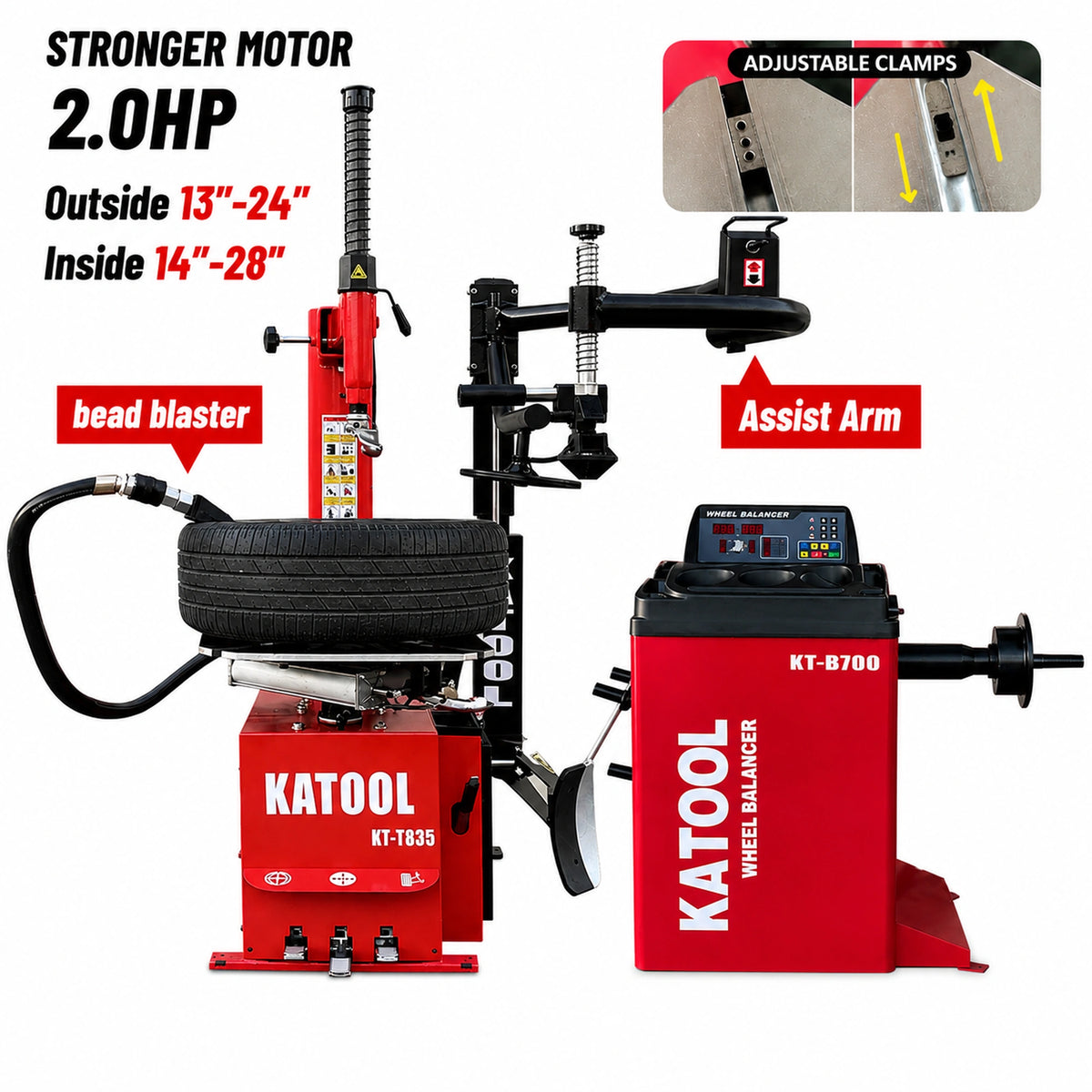 Katool KT-T835 + KT-B700 - Tire Changer and Balancer Combo