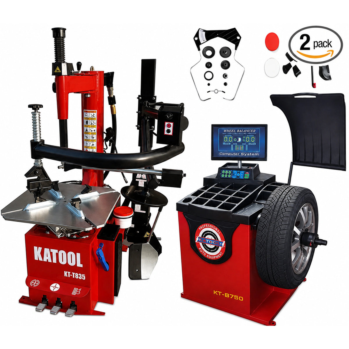 Katool KT-T835 + KT-B750 - Tire Changer and Balancer Combo