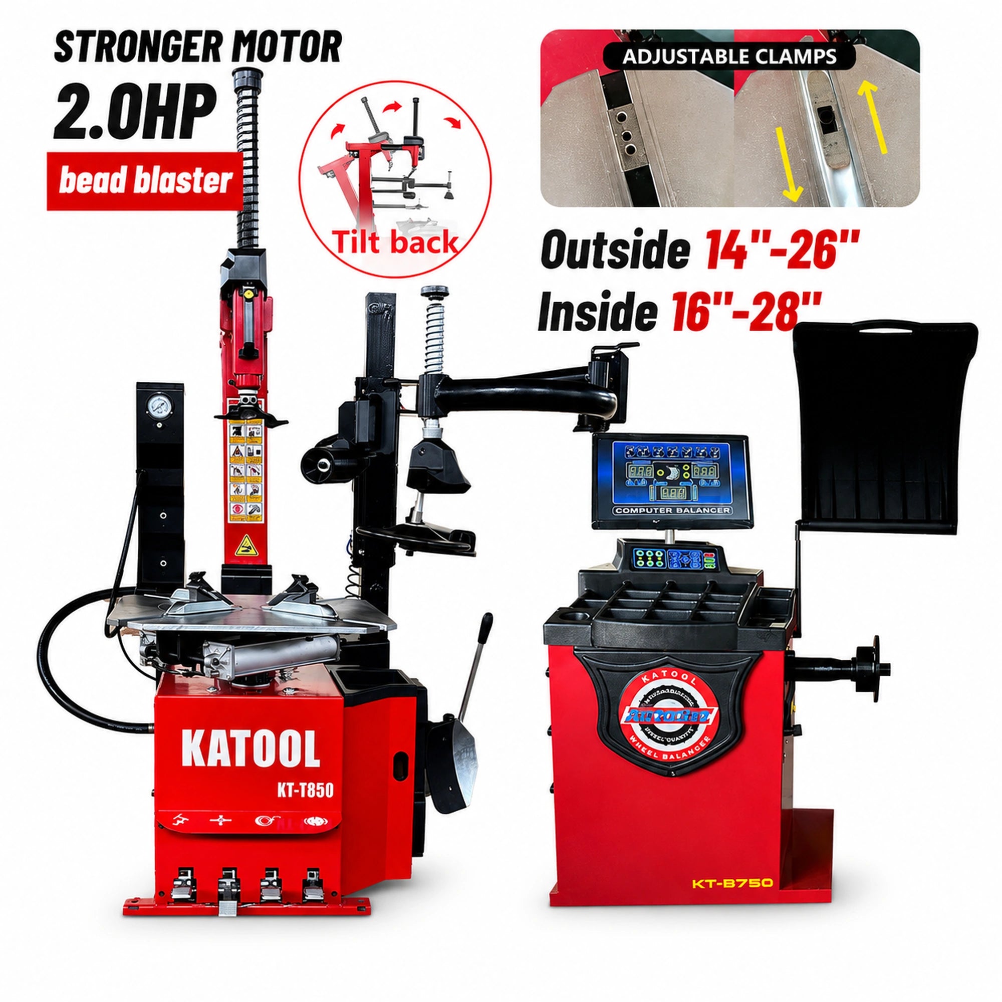 Katool KT-T850 + KT-B750 - Tire Changer and Balancer Combo