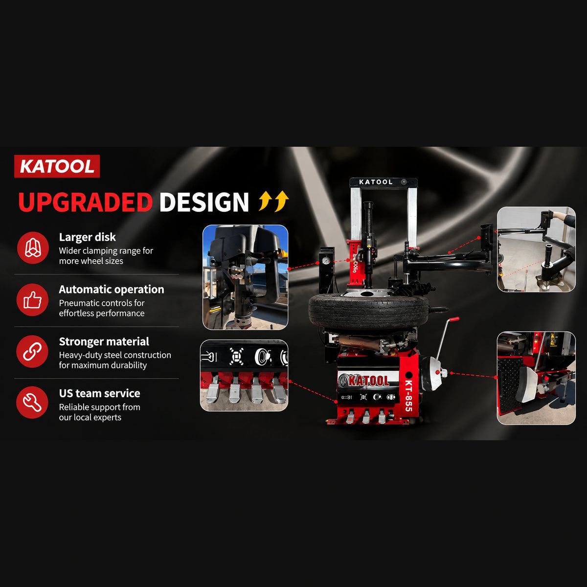 Katool KT-T855 - Tire Changer (Vertical Press)