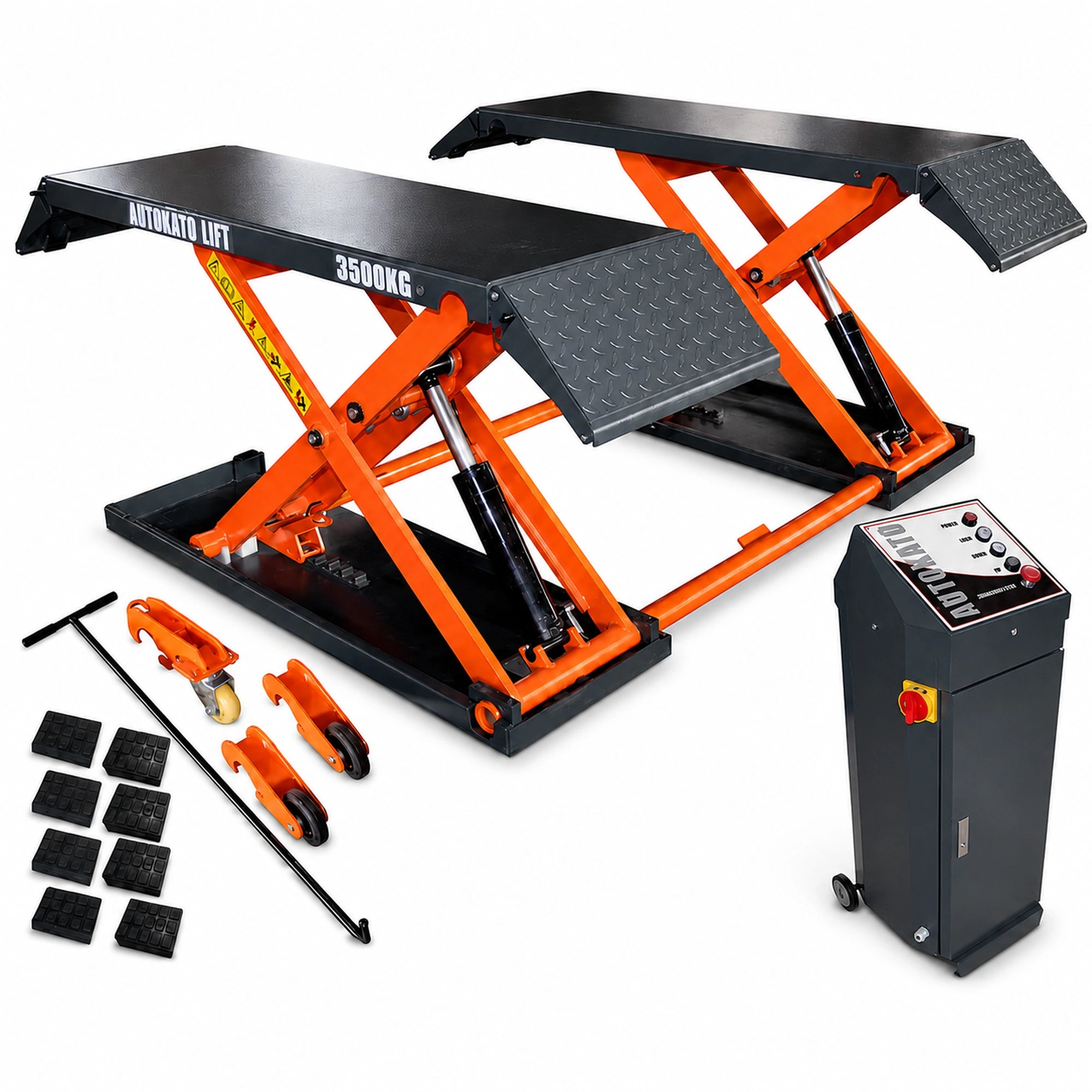 Katool KT-X80-Electric - Scissor Car Lift (8,000 lb, Mid-Rise)