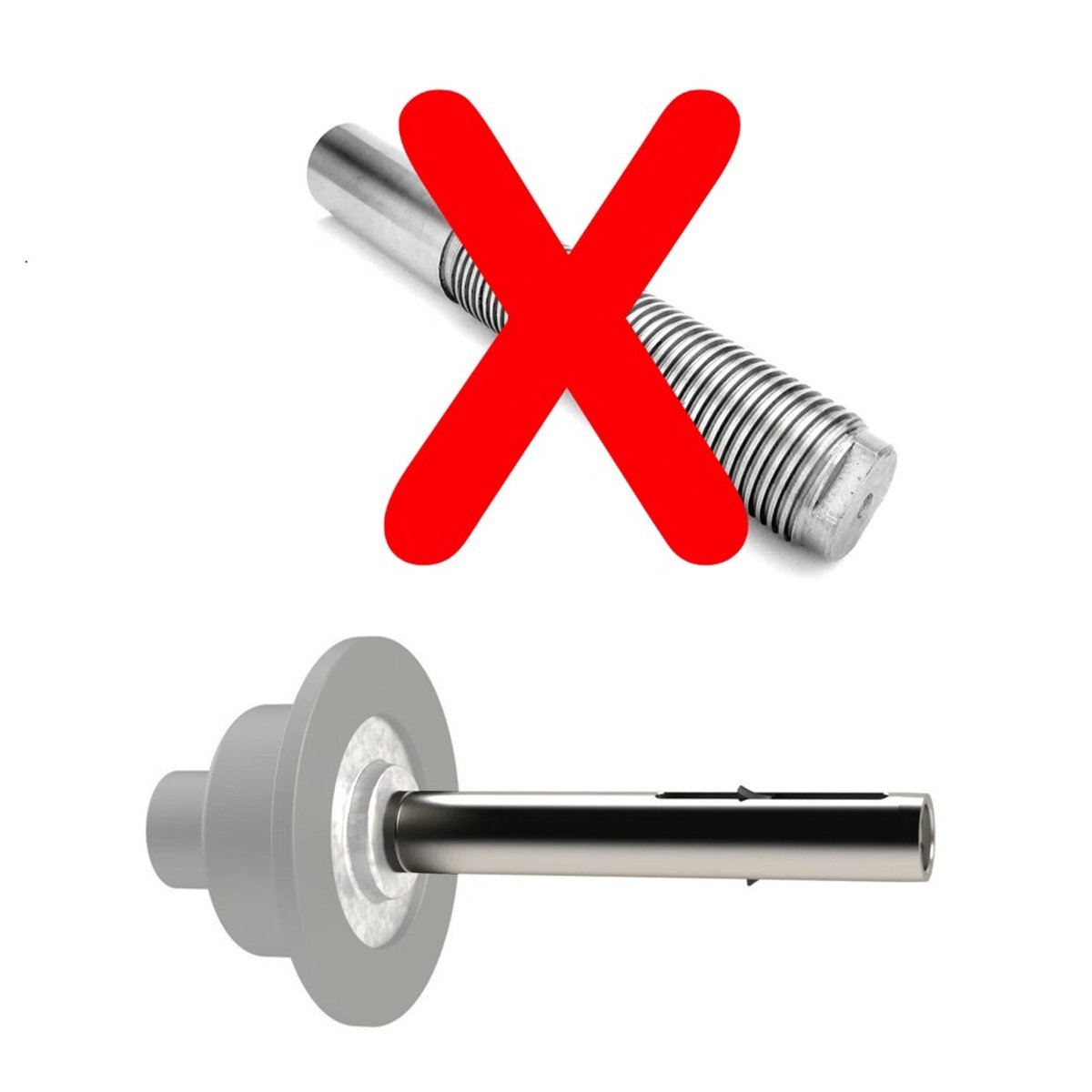 MT-RSR 20-PROAB-40 automatic shaft shown; red X over incompatible shaft style.