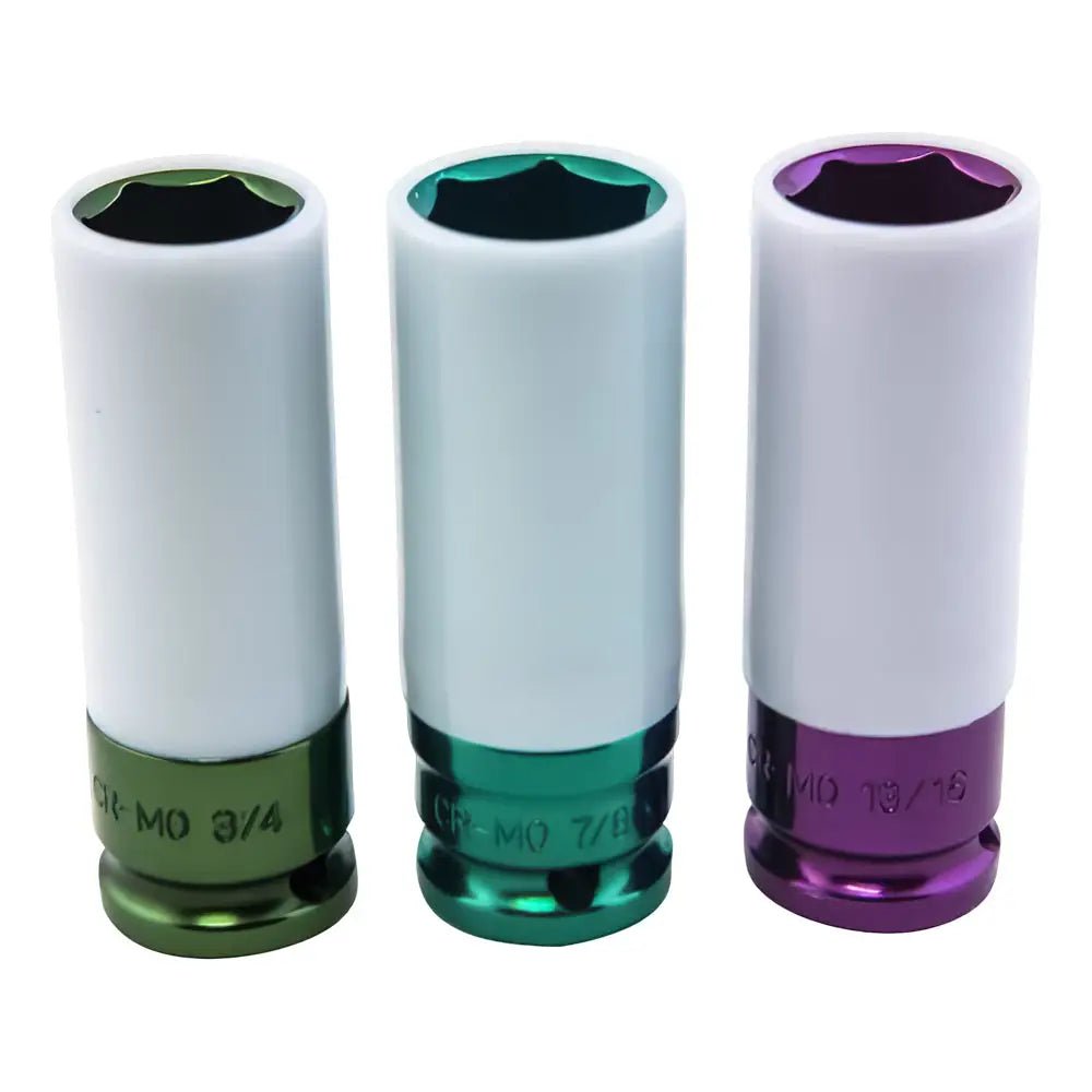 OMEGA 83002 1/2" Dr. SAE Coated Impact Socket Set, 3 pcs