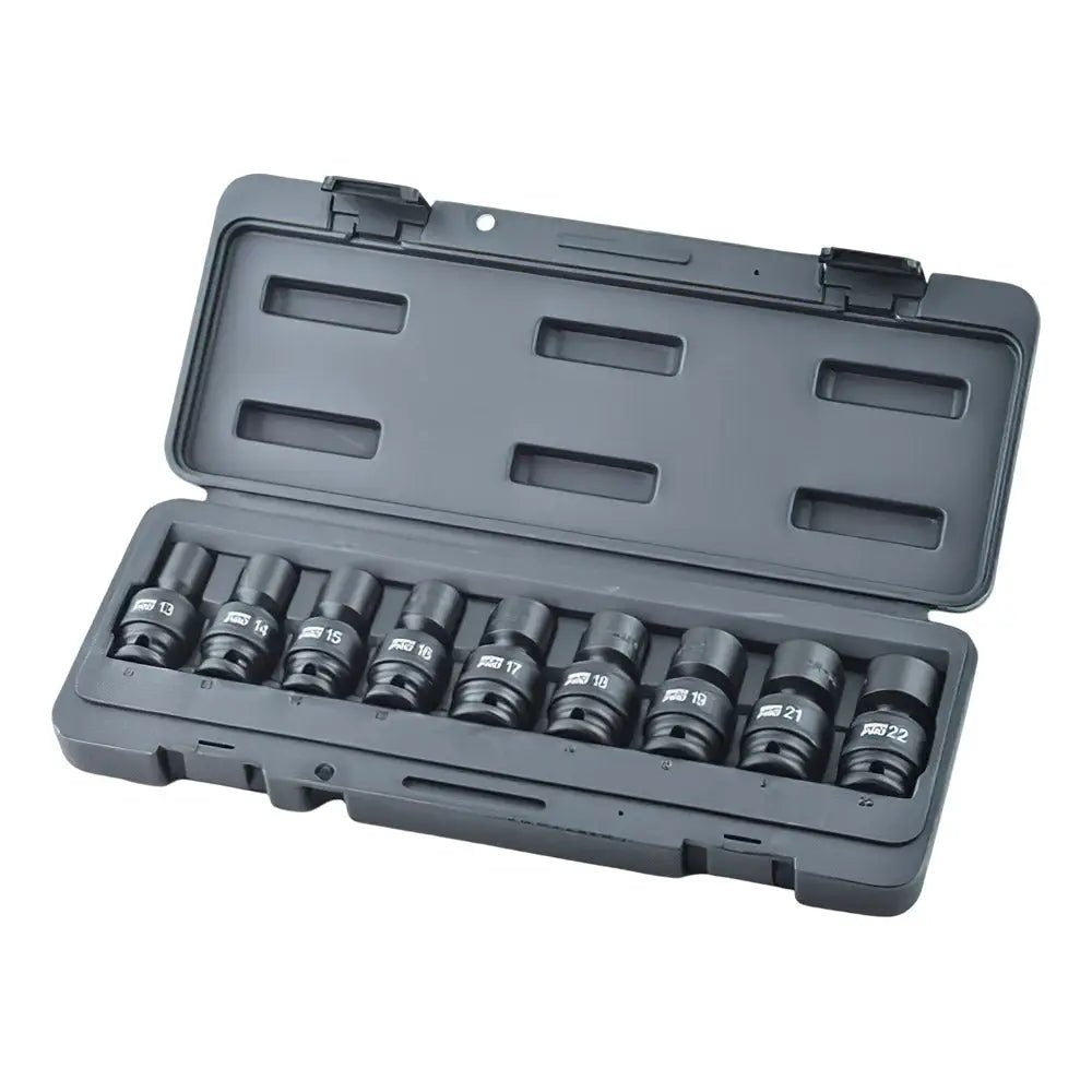OMEGA 83021 1/2" Dr. Swivel Metric Impact Socket Set, 9 pcs