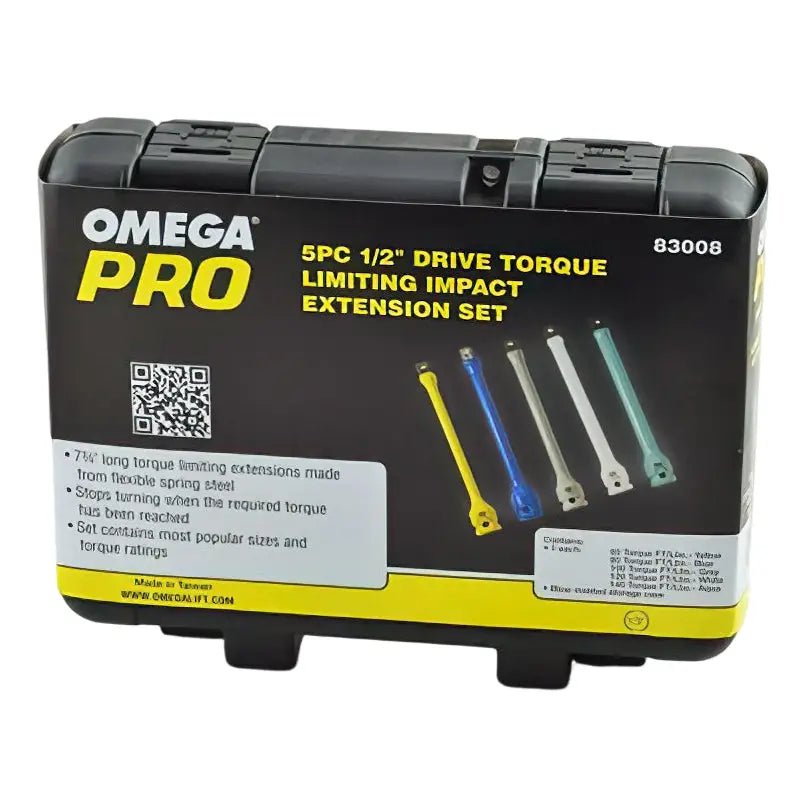 OMEGA 83008 1/2" Dr. Torque Limiting Impact Extension Set, 5 pcs