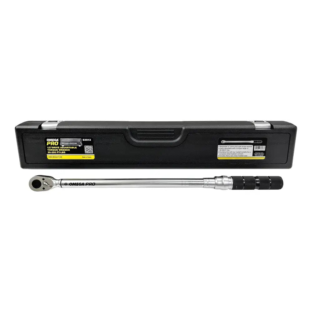 OMEGA 83013 1/2" Dr. Adjustable Torque Wrench, 30–250 ft/lbs