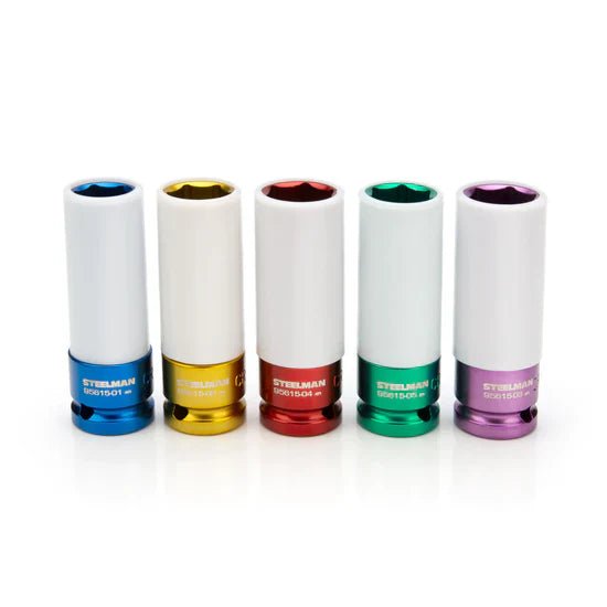 STEELMAN JS-95615 1/2-Inch Drive Sleeved Impact Socket Set, 5-Piece