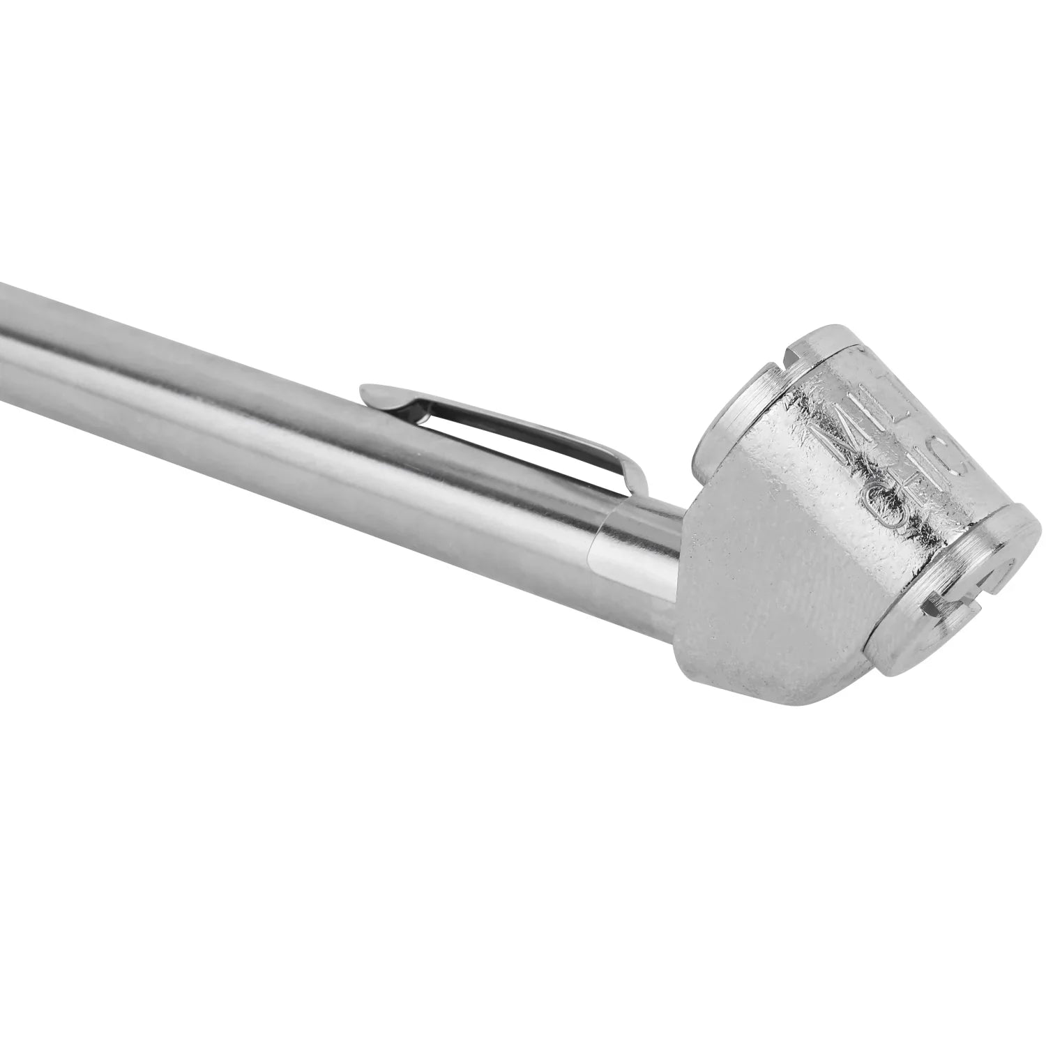 Angled close up of MILTON S-927 dual foot head for easy access to valve stems.