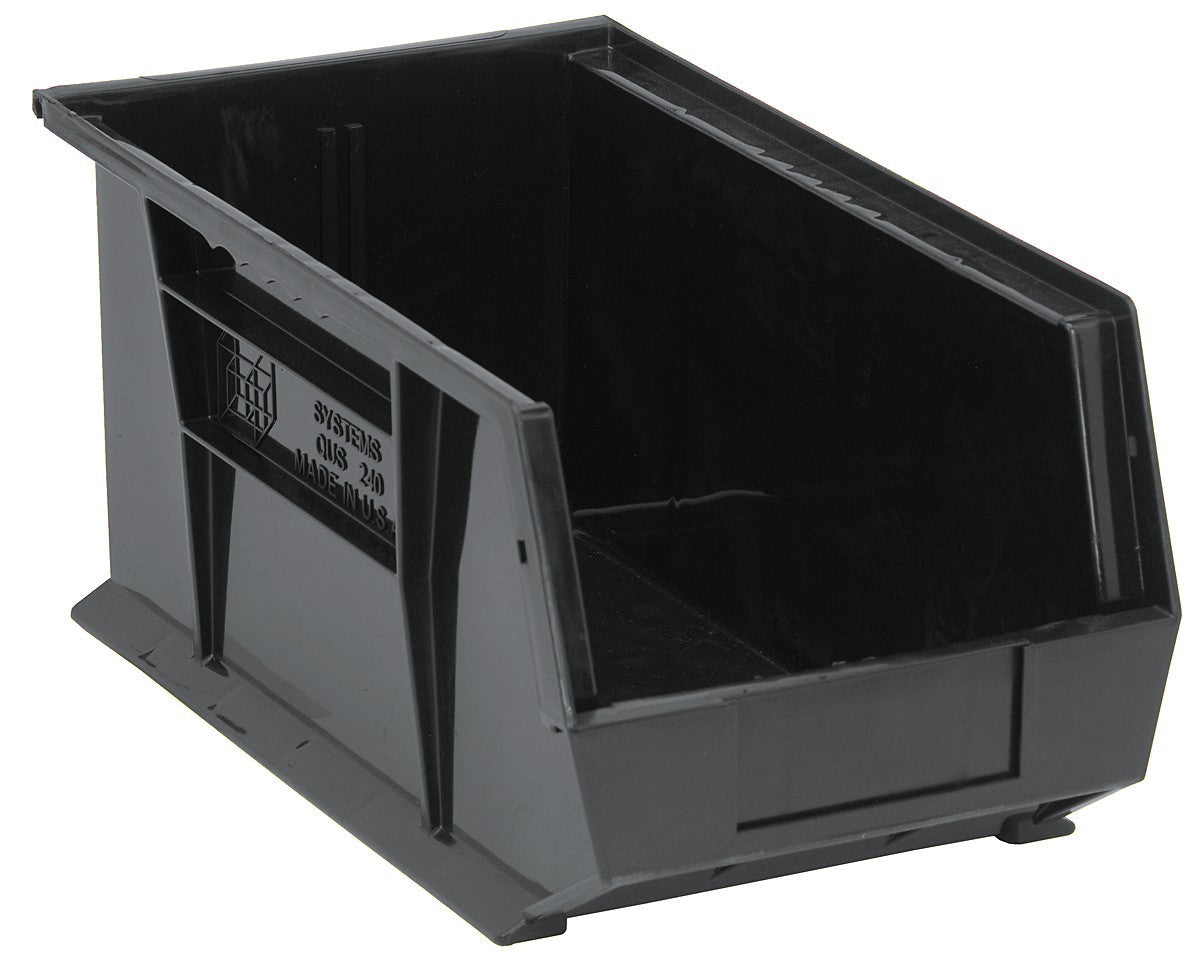 QUANTUM STORAGE QS-240BK Stack and Hang Bin, 14.75" x 8.25" x 7" – Black (Each)