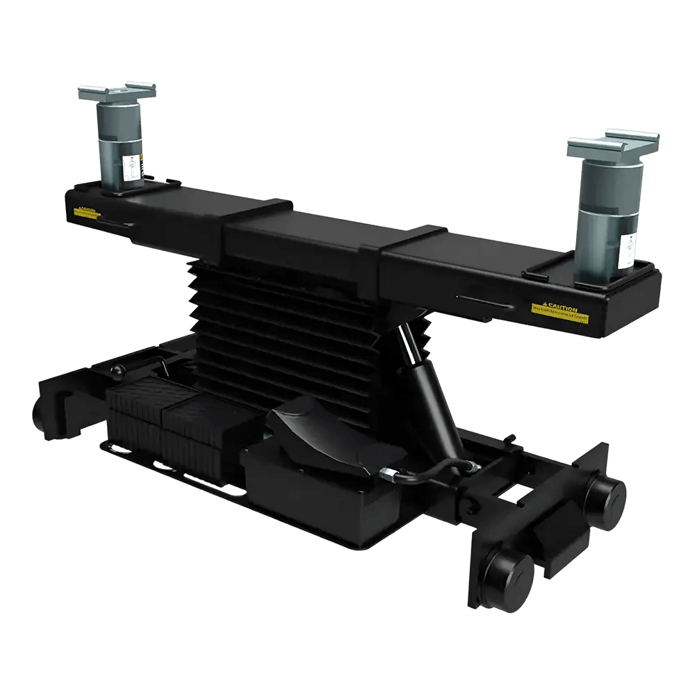 Black Rotary 9000 lbs Rolling Jack with adjustable posts for SM30 Four-Post Lift