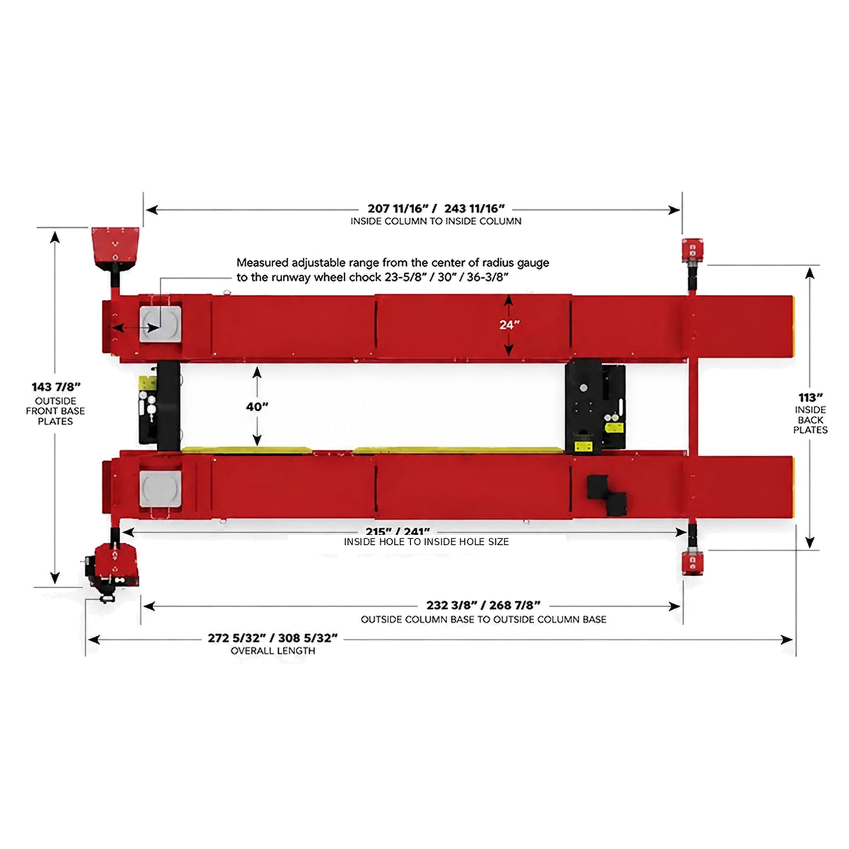 Rotary ARO22 - 22,000 lb 4-Post Alignment Lift, Open Front