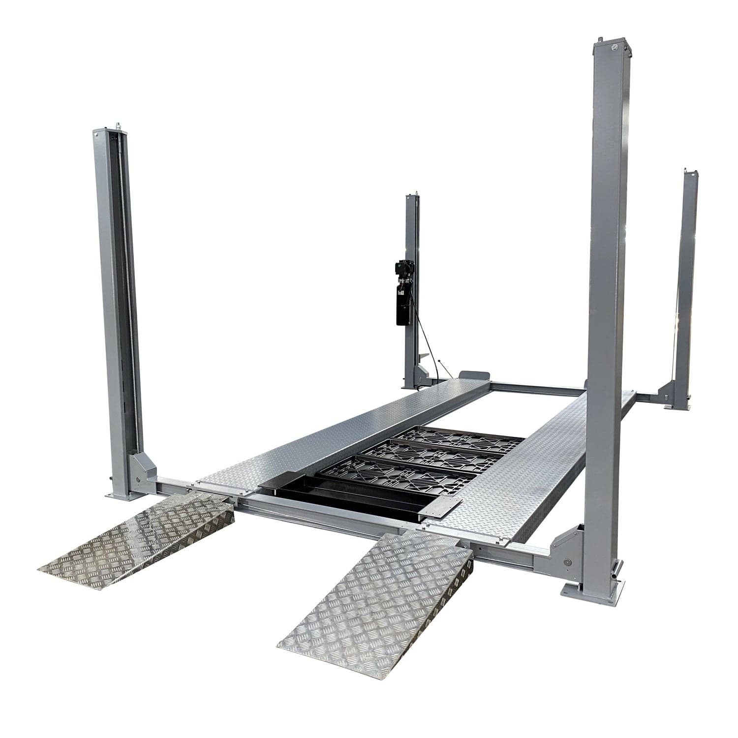 TRIUMPH NSS-10 Four Post Automotive Lift with 10,000 lb capacity for storage and service applications in professional or residential garages