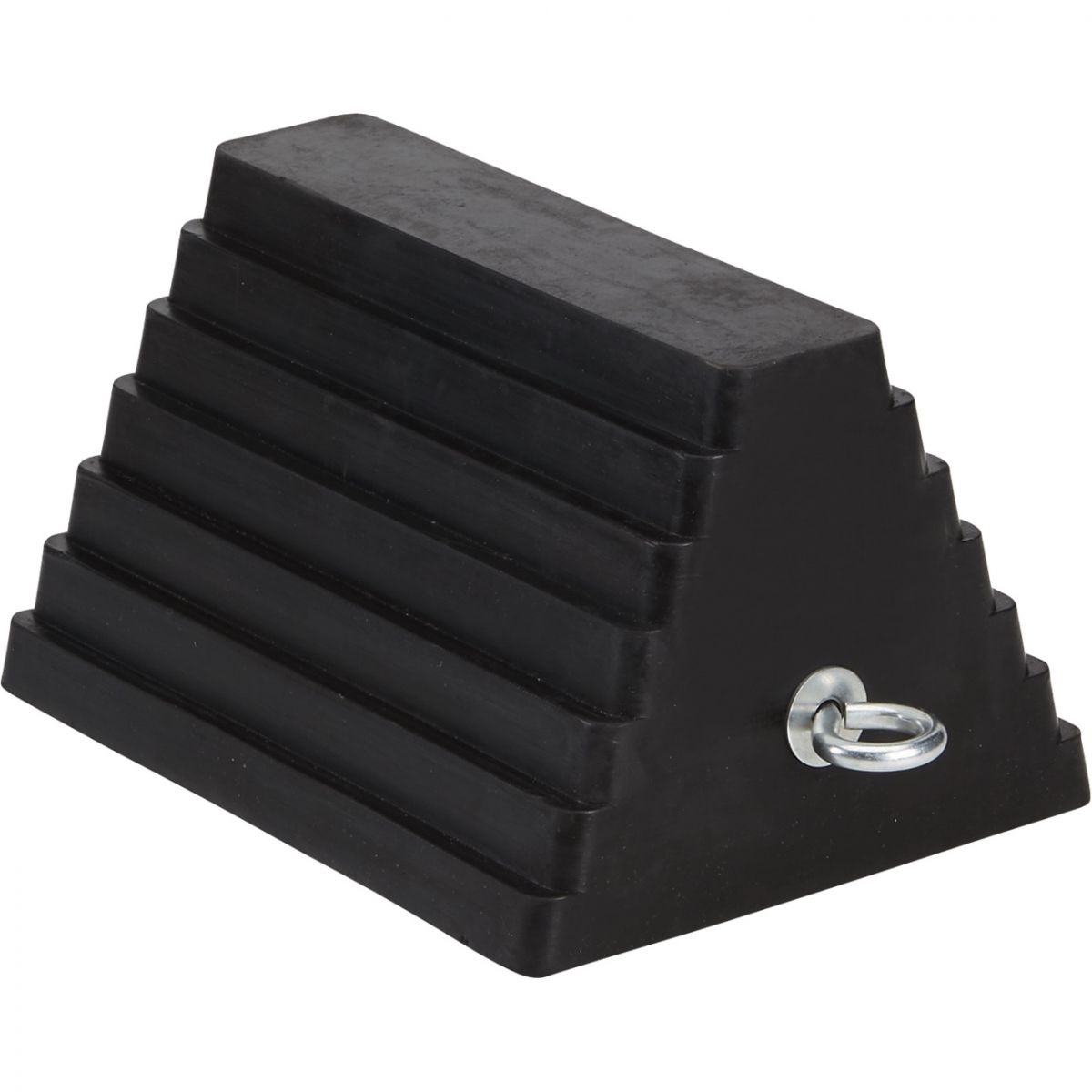 BLU-BIRD BBRWC01 Heavy-Duty Rubber Wheel Chock, Double-Sided Pyramid, Eyebolt