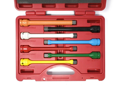 K-TOOL K-3350 7-Pc 1/2" Drive Torque Extension Set, 55-175 ft-lbs, Color-Coded, Impact-Ready