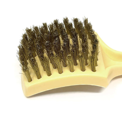 MT-RSR 14-966 sidewall tire brush close-up of bristle head highlighting stiff cleaning bristles and contoured block.