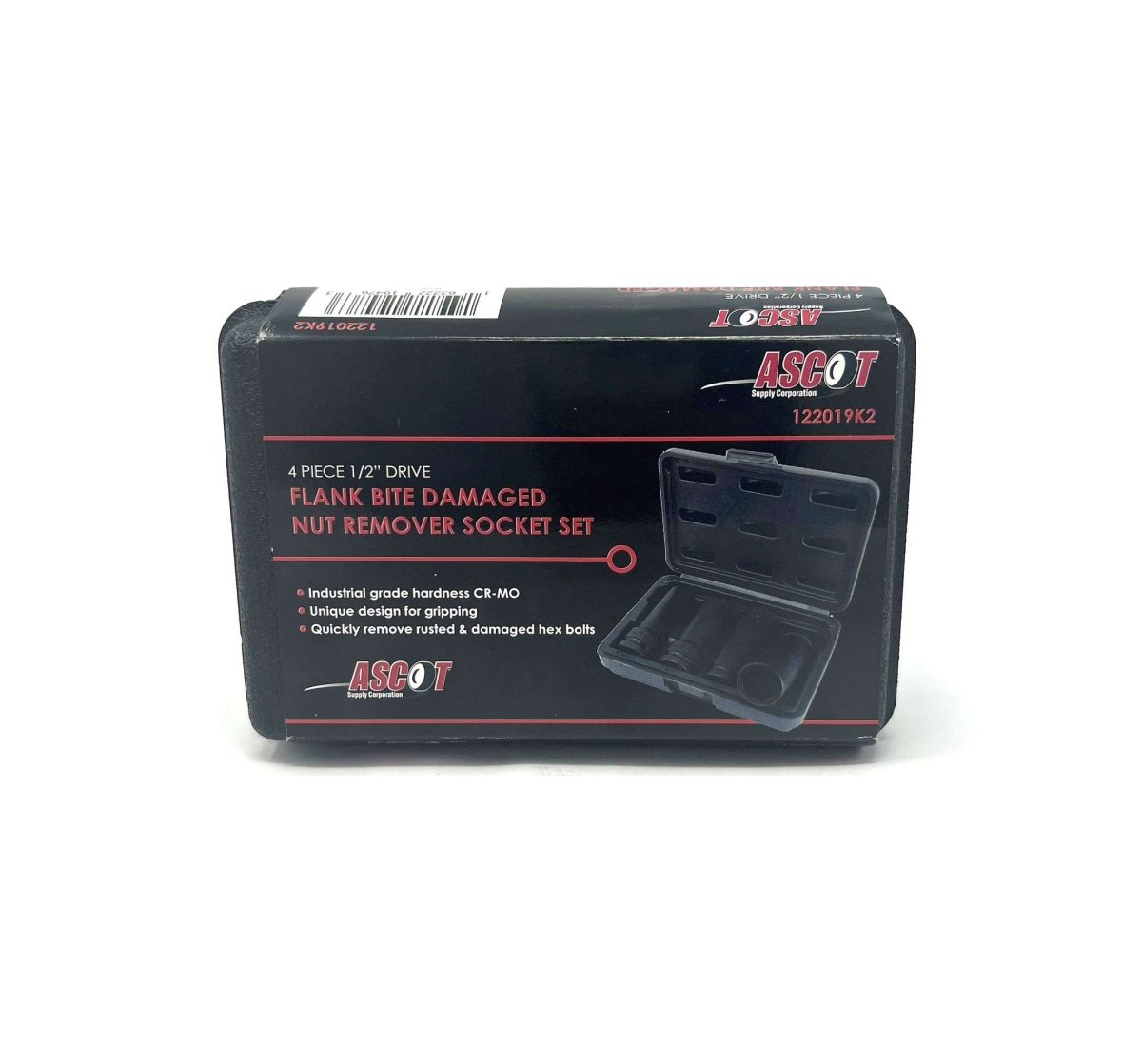 MT-RSR 122019K2 1/2" Drive 4-Piece Flank Bite Damaged Nut Removal Socket Set
