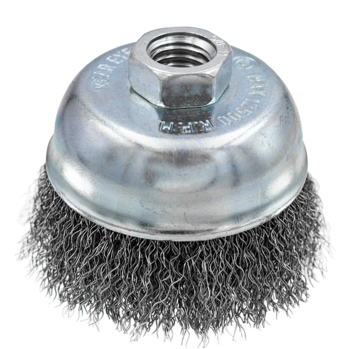 MT-RSR S-14076 Wire Wheel Brush, 3" Crimped, 0.014 Wire, 5/8"-11 Arbor Hole