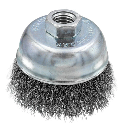 MT-RSR S-14076 Wire Wheel Brush, 3" Crimped, 0.014 Wire, 5/8"-11 Arbor Hole