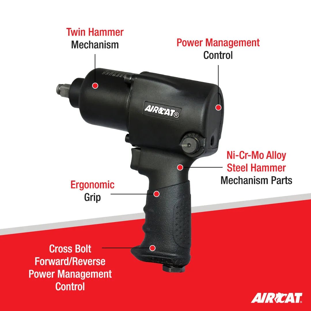 AIRCAT ACA-1431 1/2" Impact Wrench, Standard Anvil