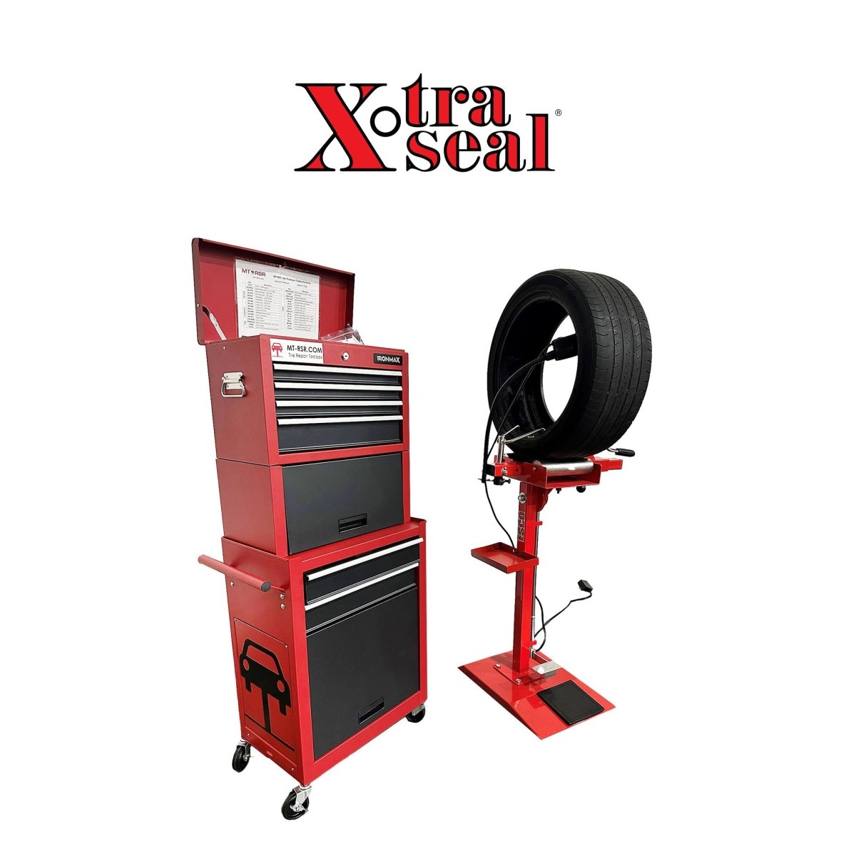 MT-RSR MT-TRK02 Tire Repair Toolbox Kit, w/ Worklight, Tire Spreader, Milwaukee Buffer Kit