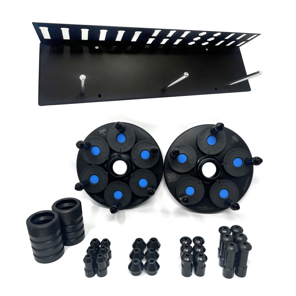 MT-RSR 20-LCSAB-40 SpeedPlate LC+ storage board with two plates and adapters displayed.