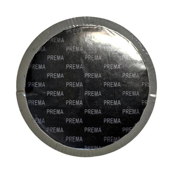 PREMA PRE-PT-4 round tube patch, 3 inch, sealed in wrapper on white background.