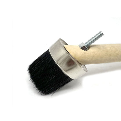 MT-RSR 20415 tire paste brush close up showing black round head and metal ferrule on white background