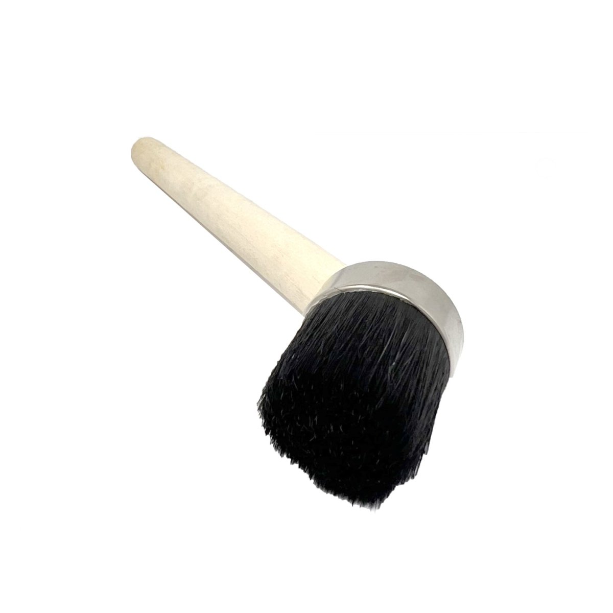 MT-RSR 20415 tire paste brush with wood handle and black applicator head angled on white background