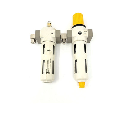 MT-RSR 21200 Automatic Air Filter Regulator Lubricator, 230 PSI Max, 140°F Max Temp, 25 Micron Filter