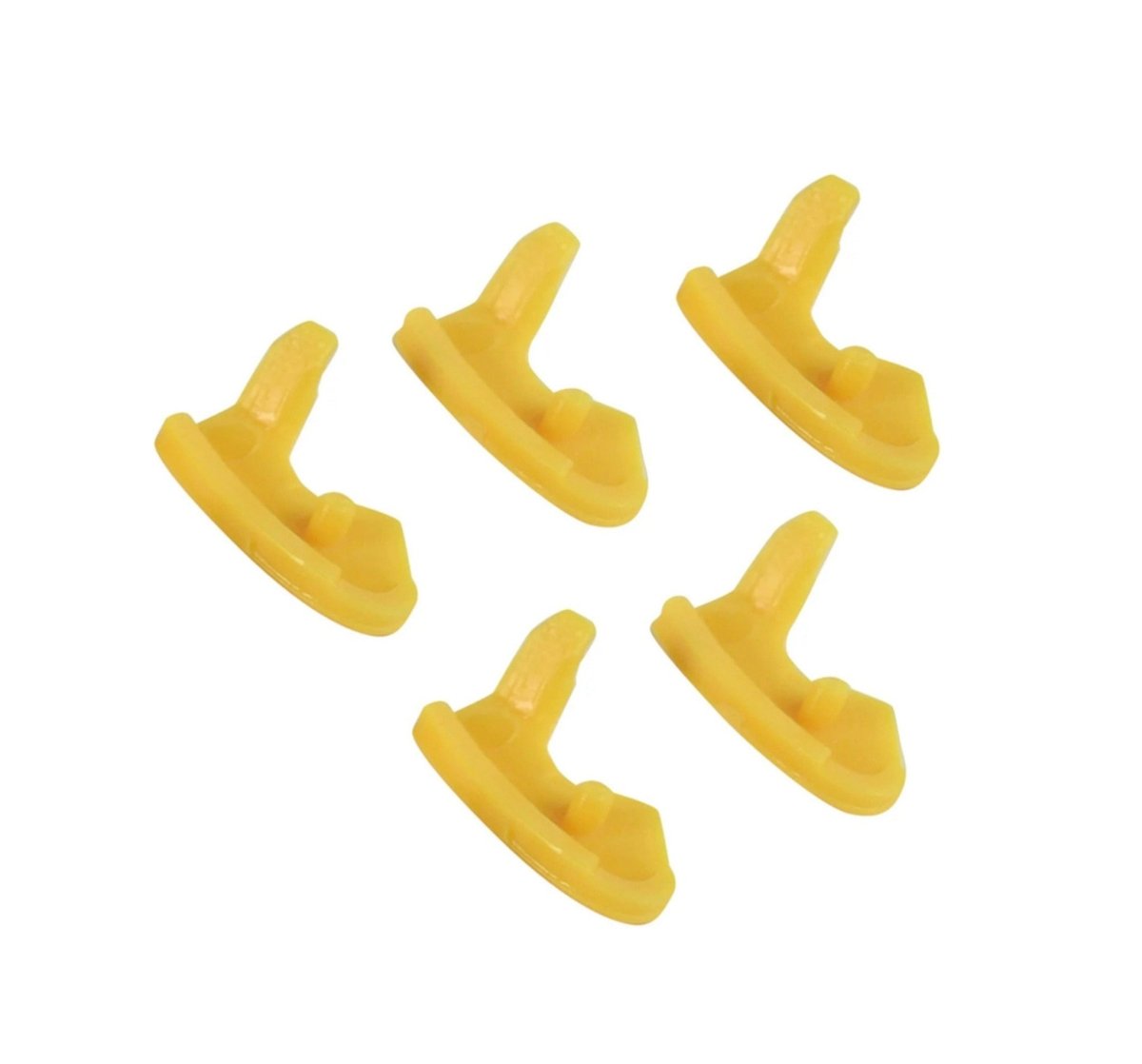 MT-RSR 28119 set of five yellow tire changer back tail inserts on white background