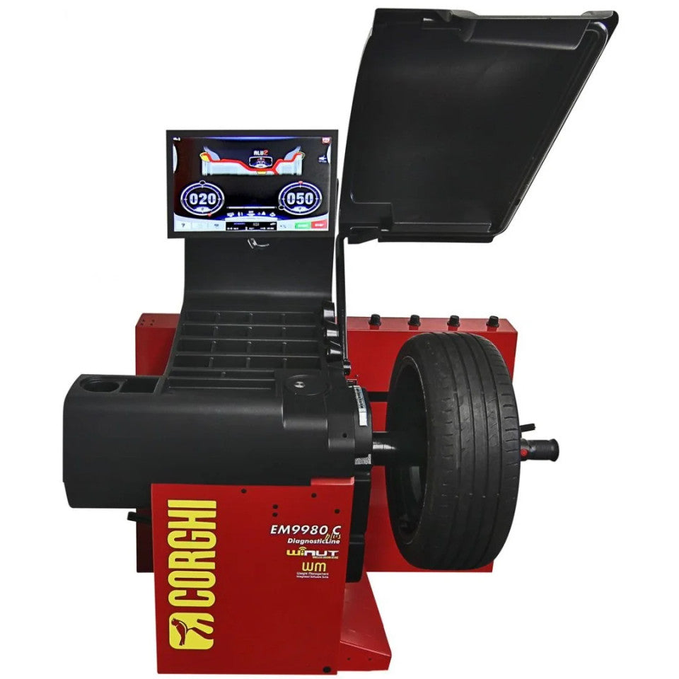 CORGHI | EM9980C | Plus DiagnosticLine Super-Automatic Wheel Balancer with Touchscreen Monitor