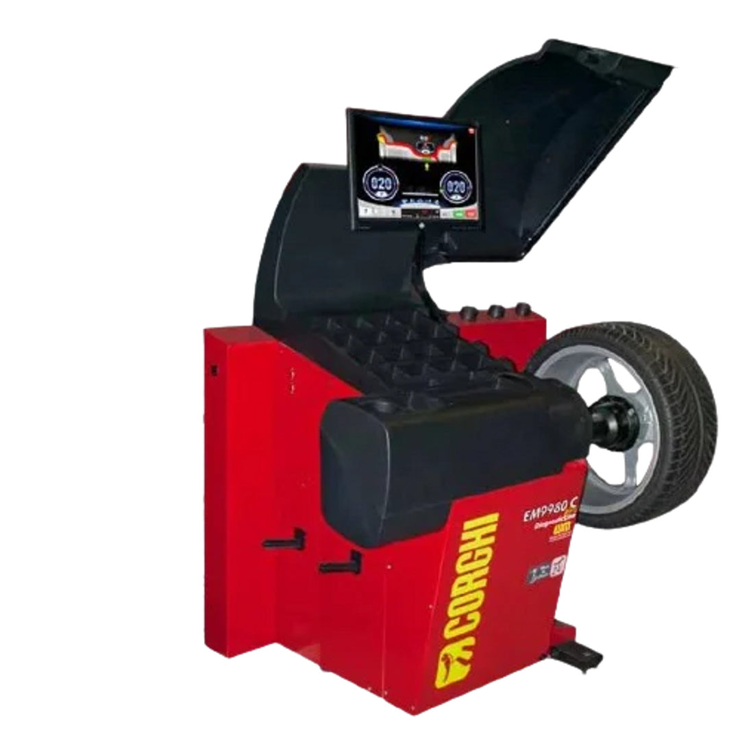 CORGHI | EM9980C | Plus DiagnosticLine Super-Automatic Wheel Balancer with Touchscreen Monitor