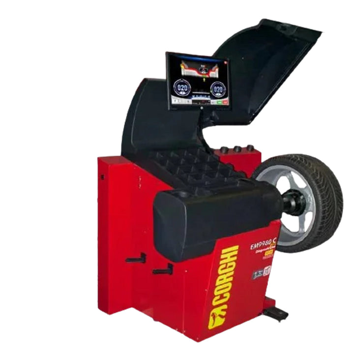 CORGHI | EM9980C | Plus DiagnosticLine Super-Automatic Wheel Balancer with Touchscreen Monitor