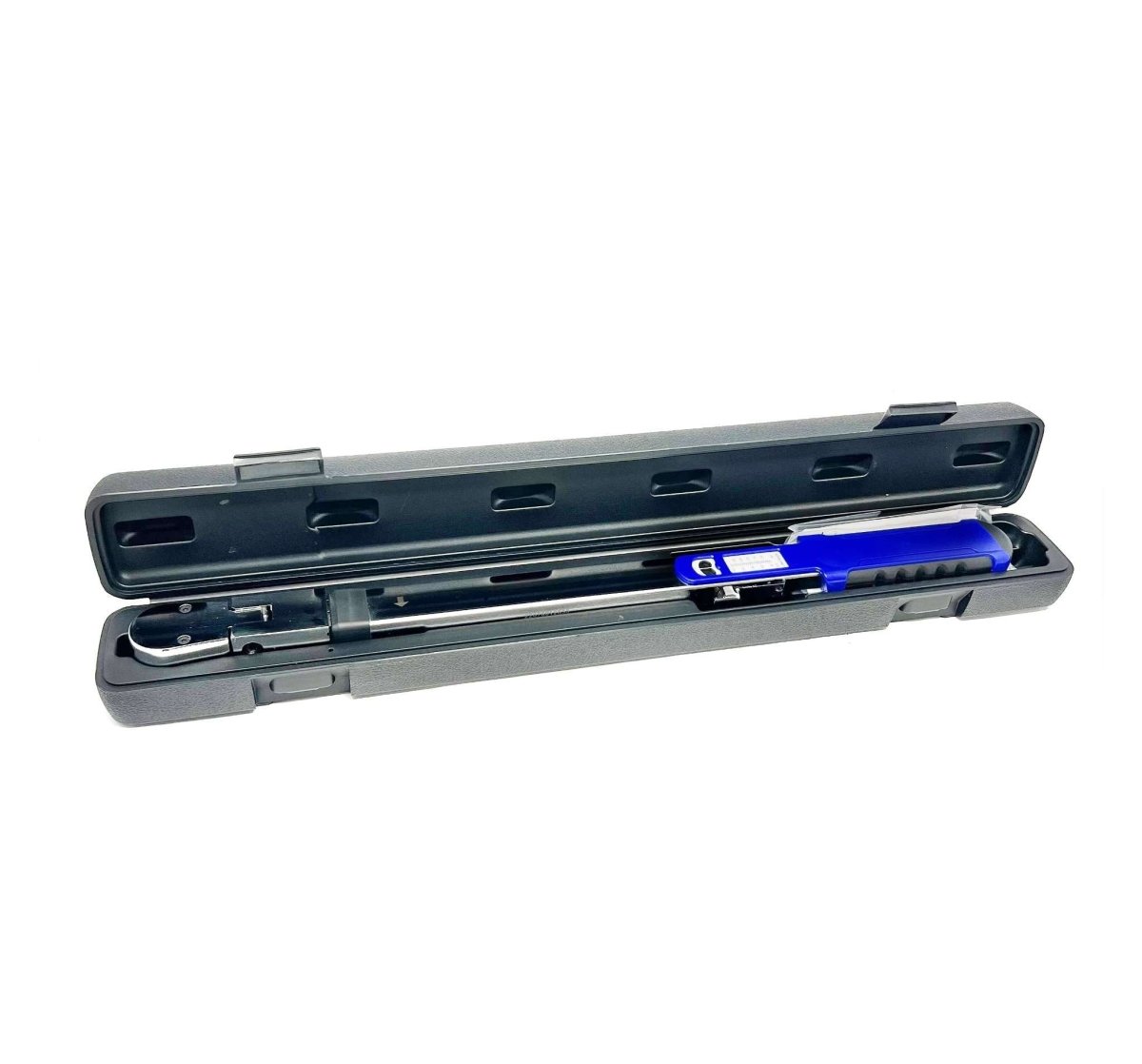 MT-RSR 3FR250F torque wrench in open storage case showing blue handle and scale