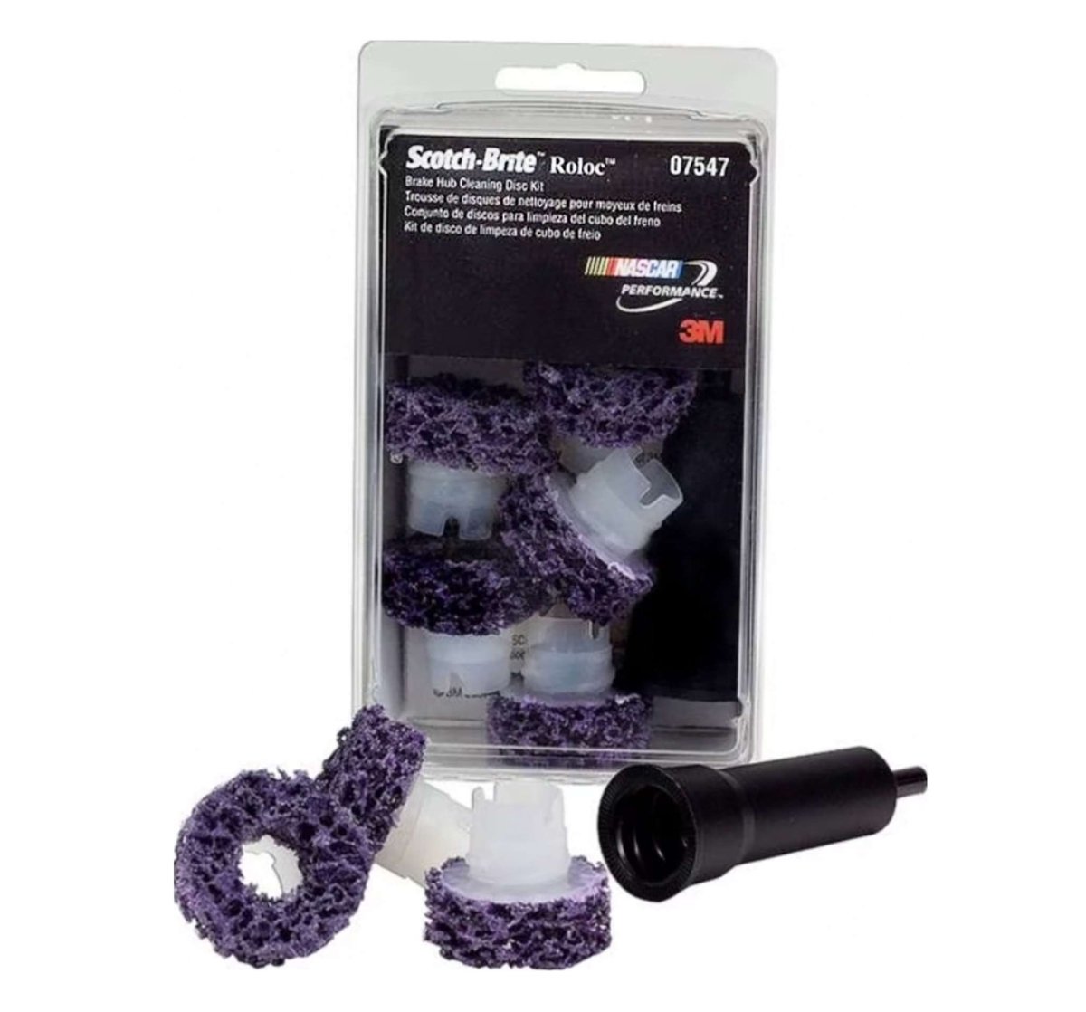 3M 21758 Scotch-Brite Roloc Pro Brake Hub Cleaning Disc Kit, 5 Discs & Holder