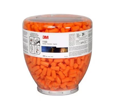 3M One Touch 1100 earplugs refill bottle, 500 pairs, part 391-1100