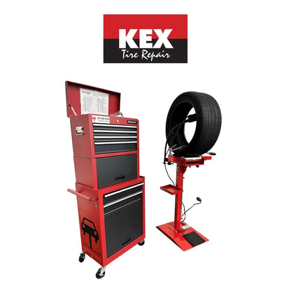 MT-RSR MT-TRK04 Tire Repair Toolbox Kit, Worklight, Tire Spreader, Milwaukee Buffer