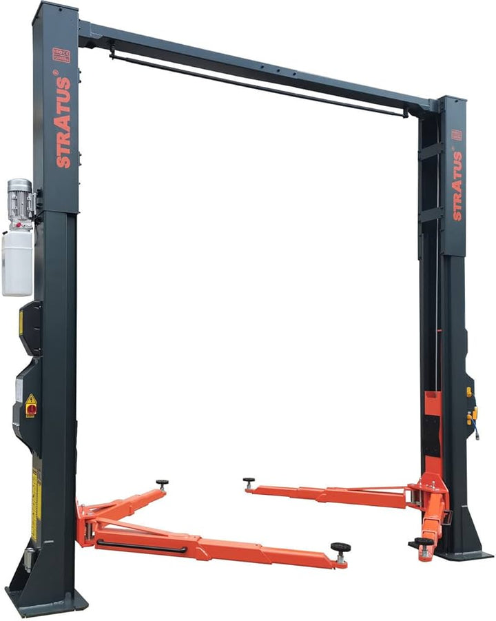 Stratus | 2 Post Overhead Clear Floor Direct Drive Vehicle Lift | 12,000 lbs Capacity | Single Point Manual Release | SAE-C12X