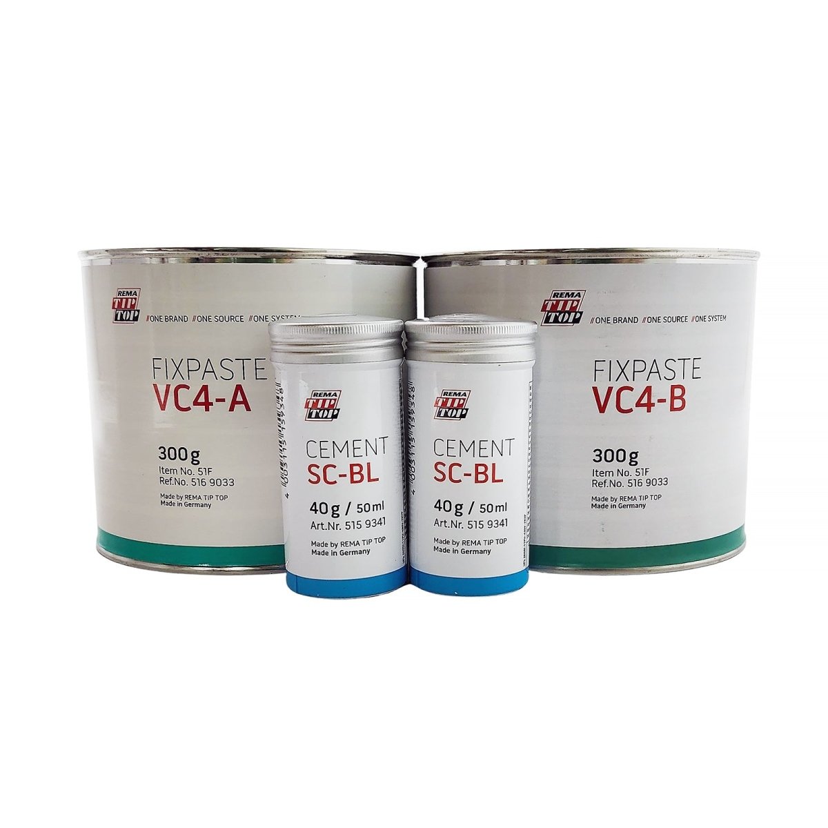 REMA REM-51F Vulcanizing Compound, 300 gm A & B, 40 gm Blue Cement – Flammable