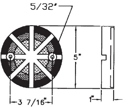 MT-RSR 6509-4 Bolt-On Rubber Arm Pad, 5" Dia x 1" Thick (Pack of 4)