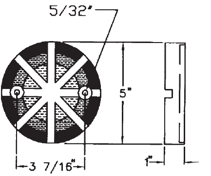 MT-RSR 6509-4 Bolt-On Rubber Arm Pad, 5" Dia x 1" Thick (Pack of 4)