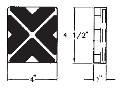MT-RSR 6517-4 Rectangular Rubber Arm Pad, 4-1/2" x 4" (Pack of 4)