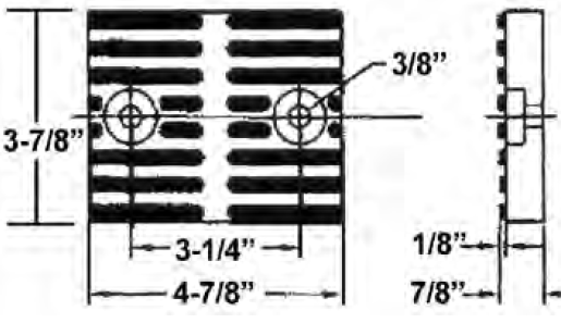 MT-RSR 6518-4 Rubber Arm Pad for Ammco/Ben Pearson Lifts, 3 7/8" x 4 7/8" x 7/8" (Pack of 4)