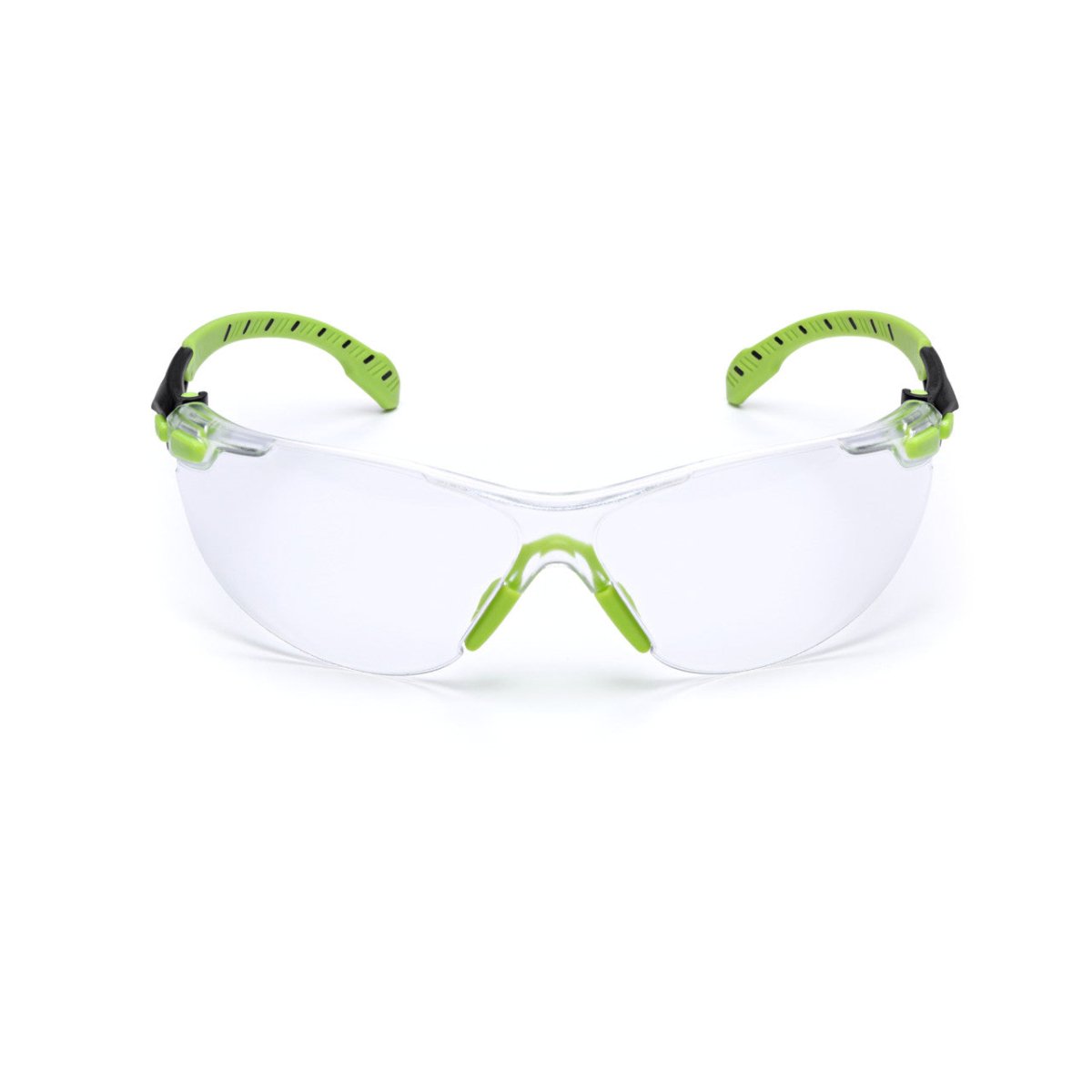 3M S1201SGAF Protective Eyewear, Clear Poly Anti-Fog Lens, Green/Black Frame