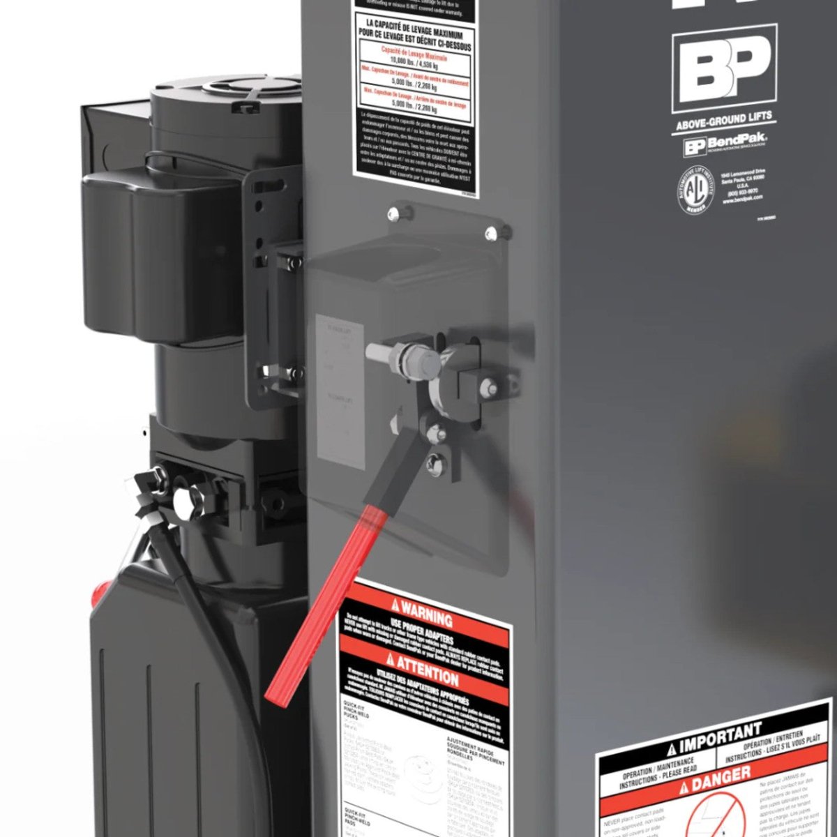 BendPak 10AP-SRT Two-Post Car Lift for Garage - 10,000 lb - Short-Rise Floorplate