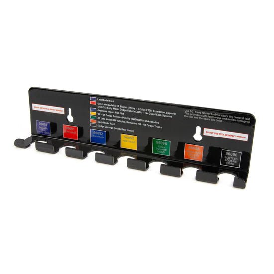 MT-RSR JS-96097 7-Slot Spare Tire Tool Wall Mount, 14-Gauge Steel, Powder-Coated