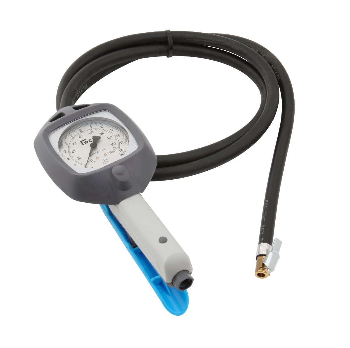 PCL PCL-AFA72 Analog Tire Inflator, 6' Hose, Single Lock-On Chuck, Dial Gauge