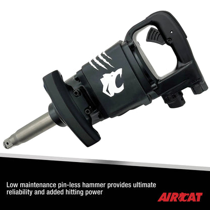AIRCAT ACA-1992A 1" Impact Wrench, 6" Extended Anvil, 1,800 ft-lb Torque