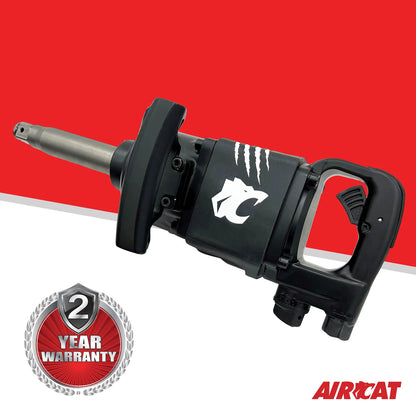 AIRCAT ACA-1992A 1" Impact Wrench, 6" Extended Anvil, 1,800 ft-lb Torque